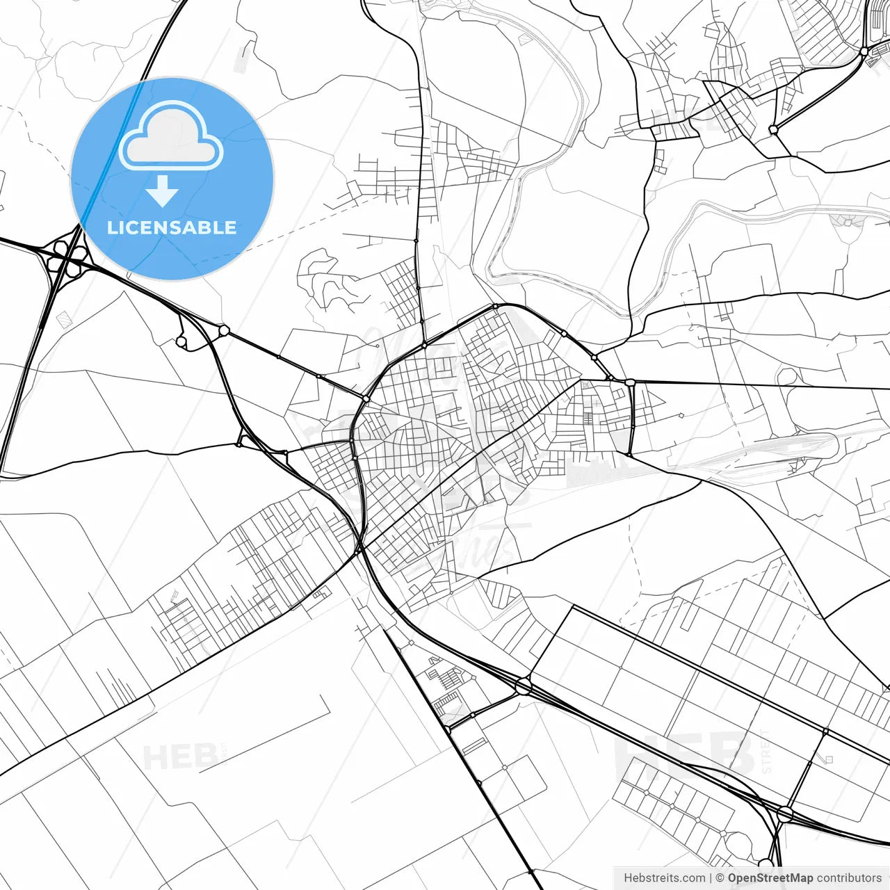 Vector PDF map of Alcantarilla, Spain