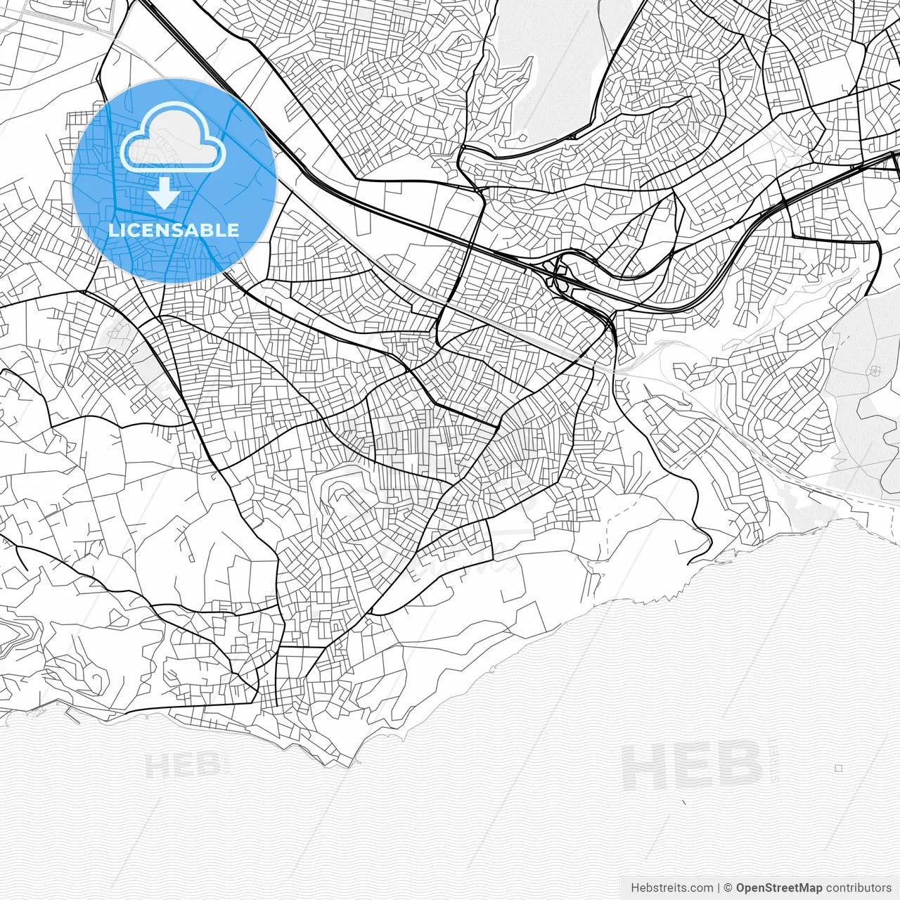 Vector PDF map of Darıca, Turkey