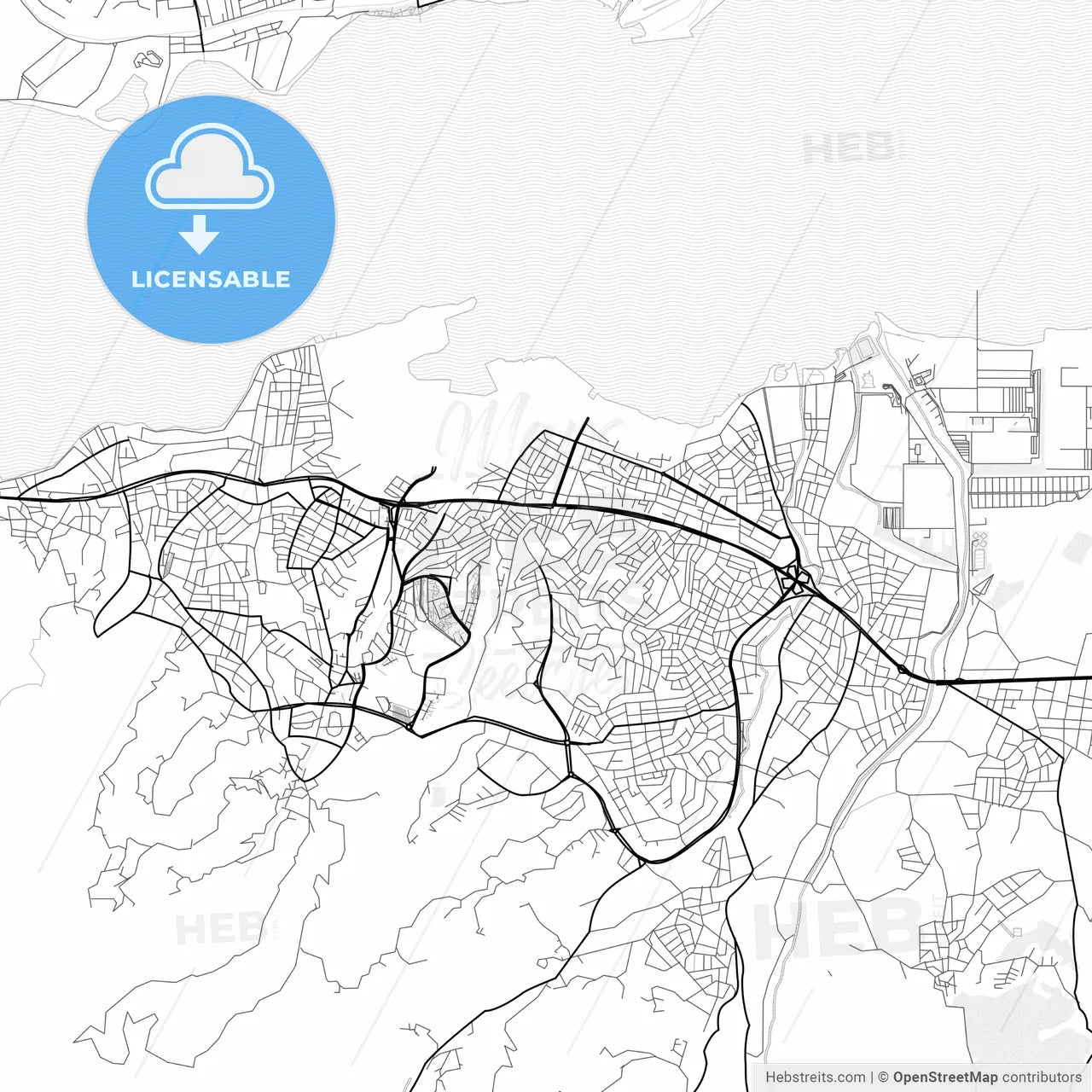 Vector PDF map of Gölcük, Turkey