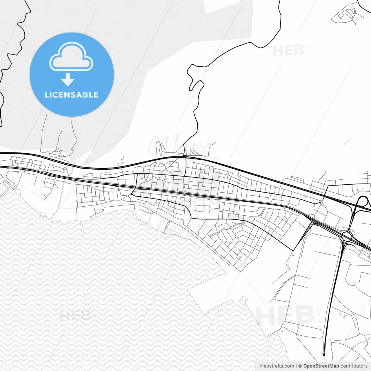 Vector PDF map of Körfez, Turkey