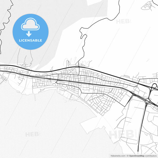 Vector PDF map of Körfez, Turkey