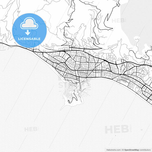 Vector PDF map of Alanya, Turkey