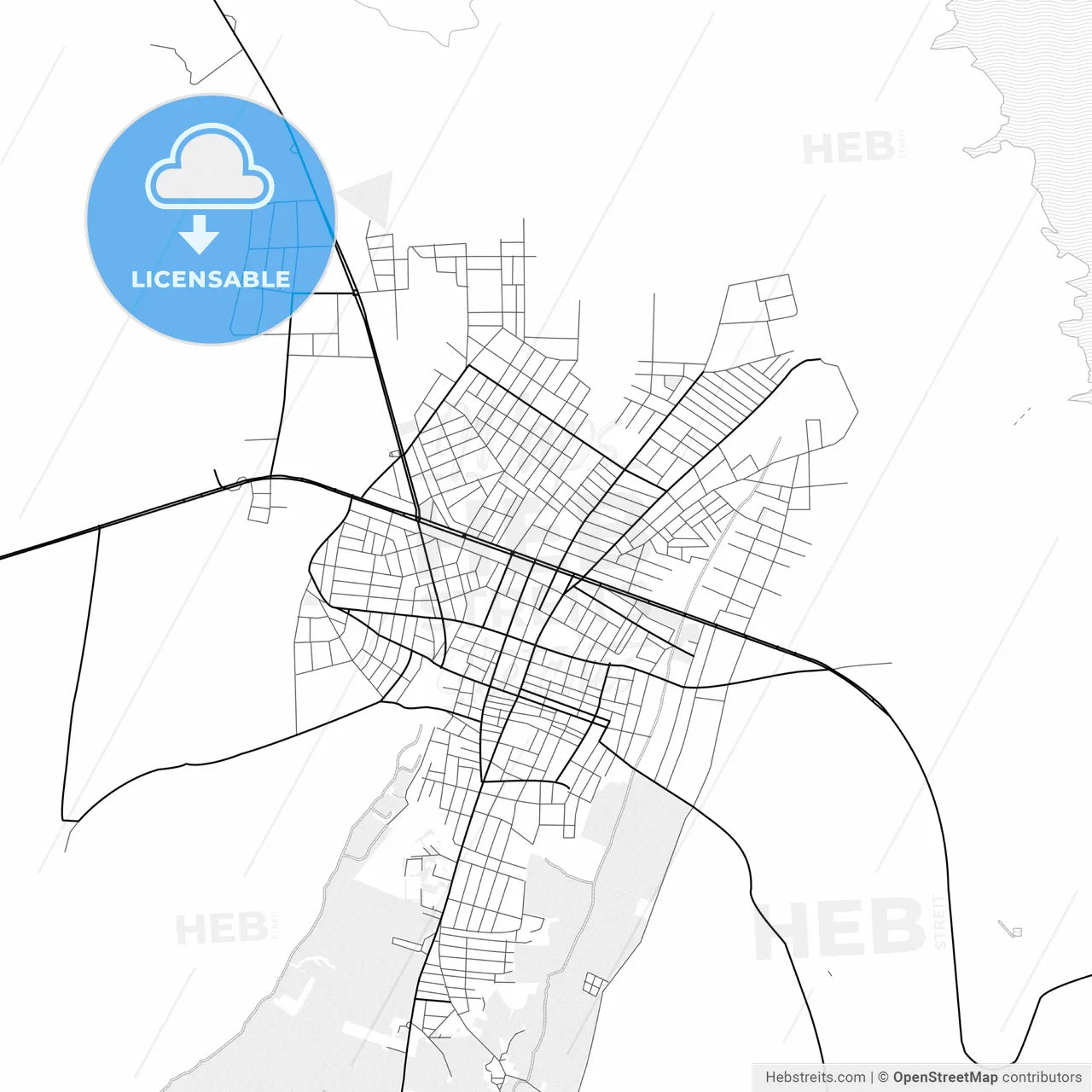 Vector PDF map of Kahta, Turkey