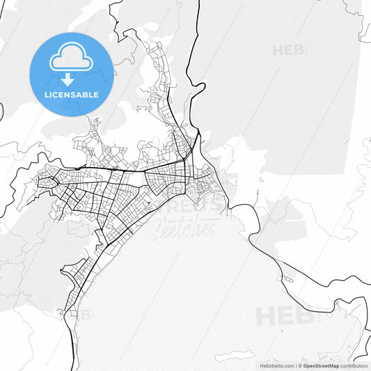 Vector PDF map of Marmaris, Turkey