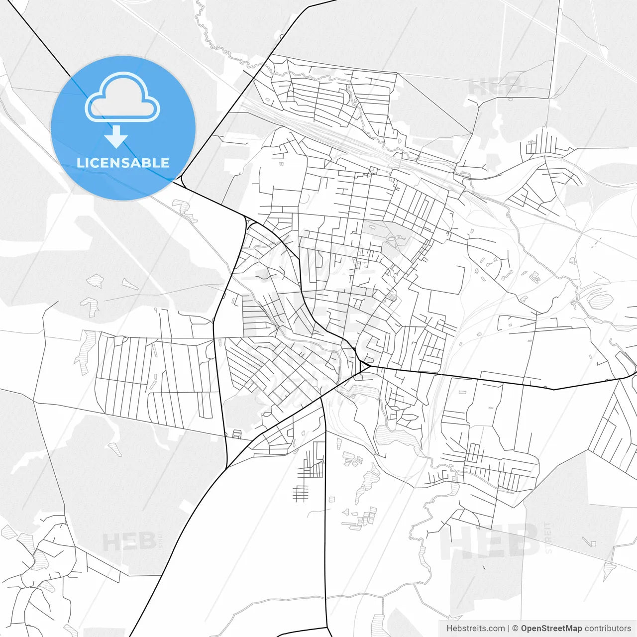 Vector PDF map of Shepetivka, Ukraine