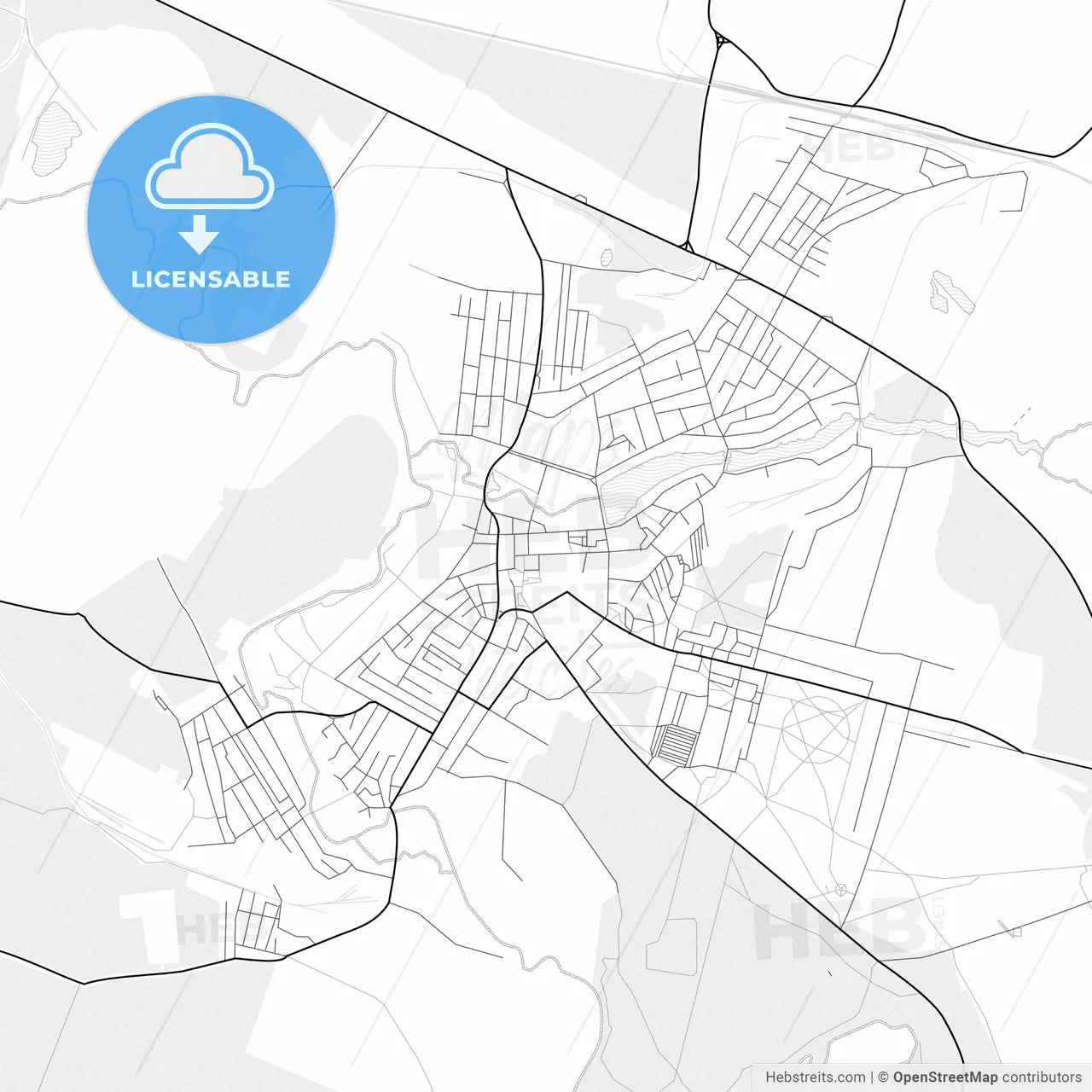 Vector PDF map of Slavuta, Ukraine