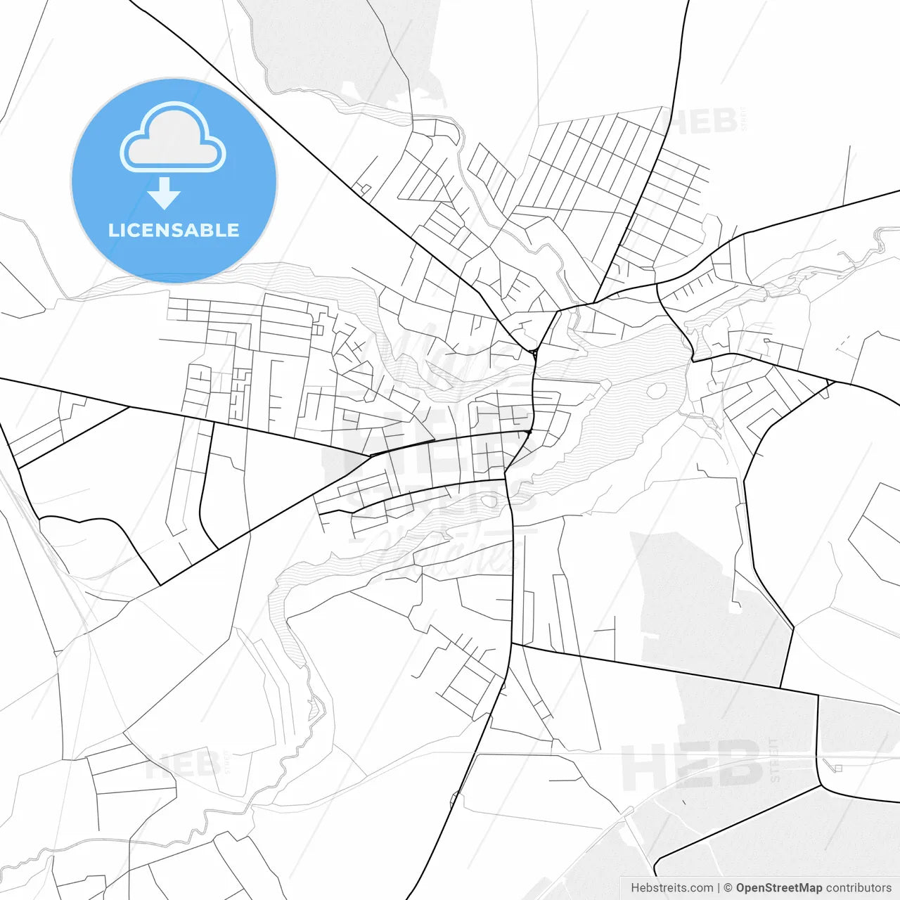 Vector PDF map of Starokostiantyniv, Ukraine