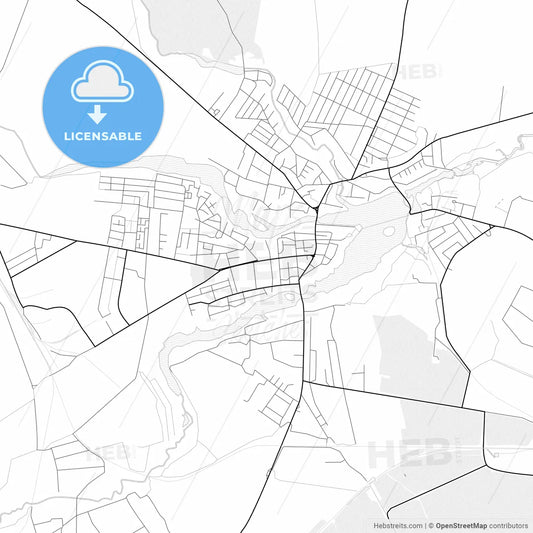 Vector PDF map of Starokostiantyniv, Ukraine
