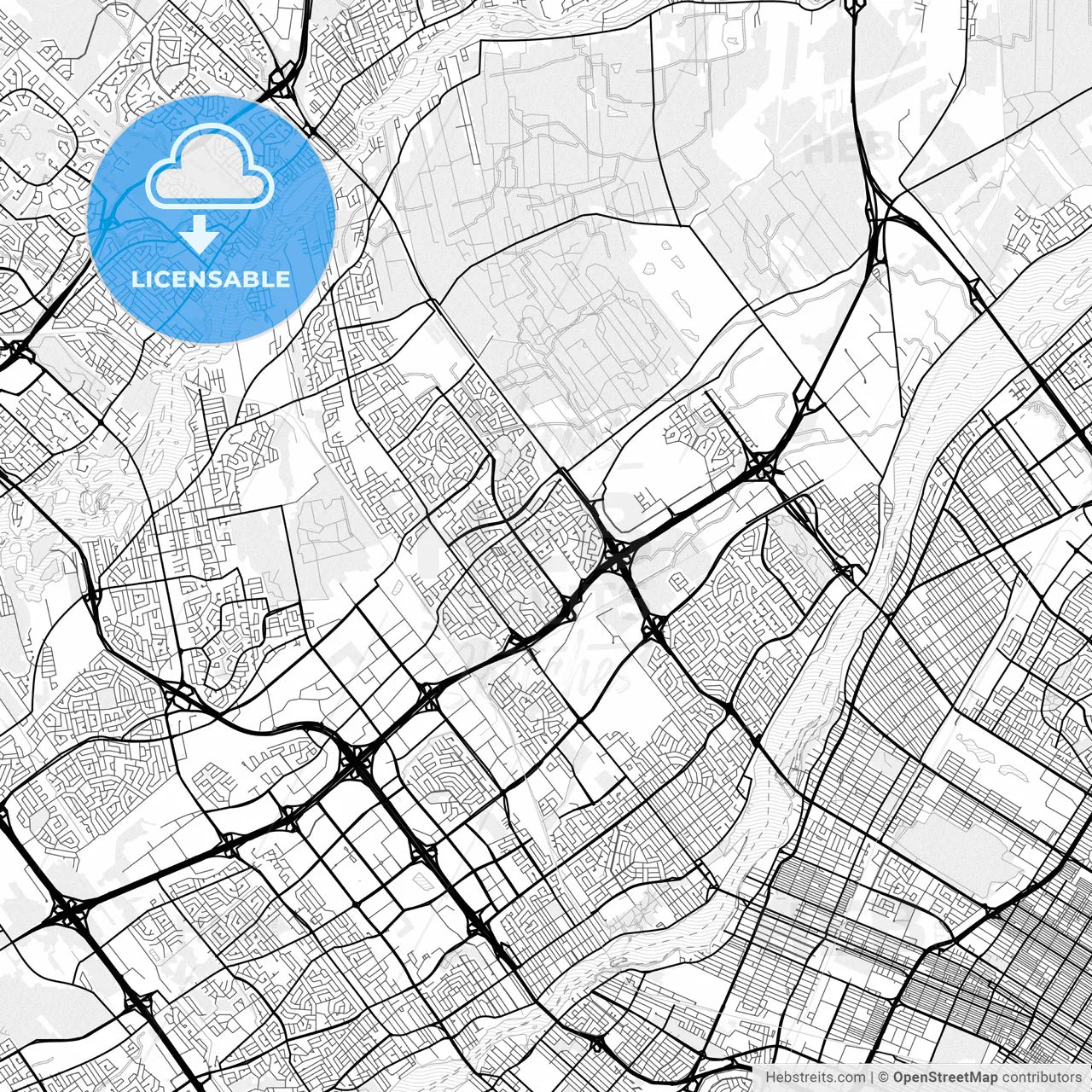 Vector PDF map of Laval, Canada