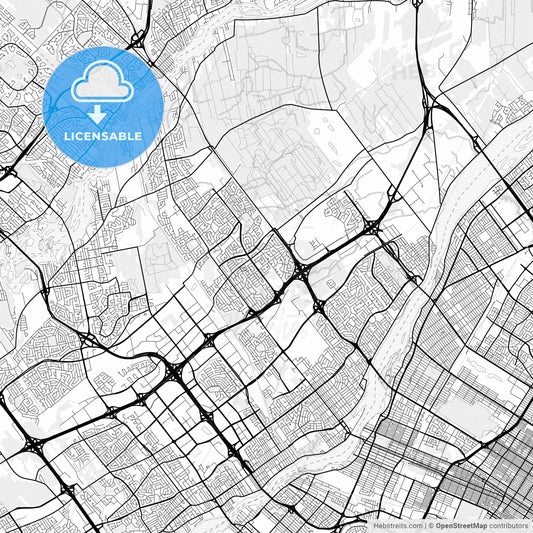 Vector PDF map of Laval, Canada