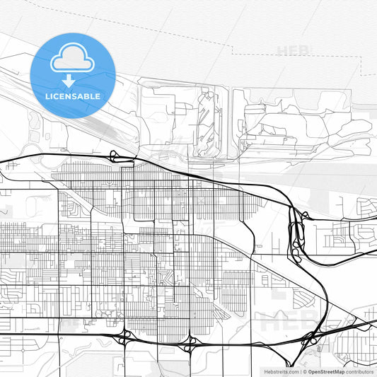 Vector PDF map of Gary, Indiana, United States