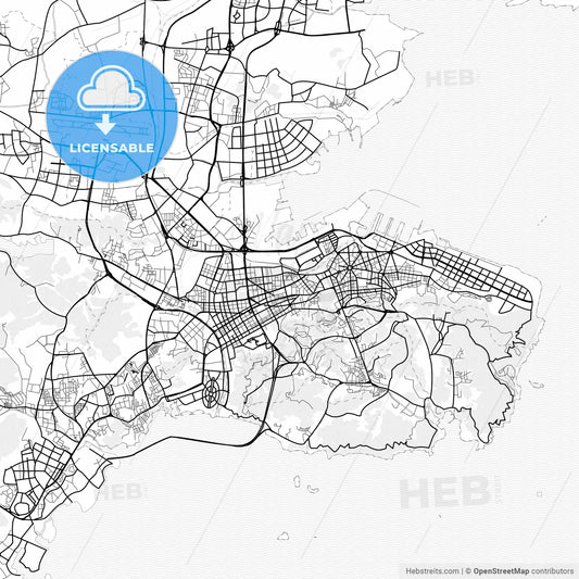 Vector PDF map of Dalian, China