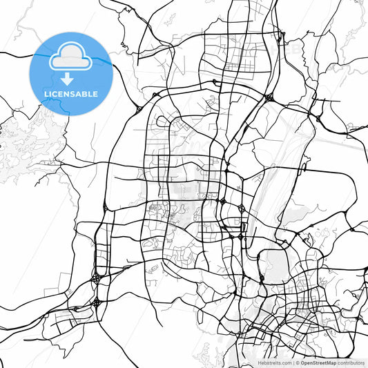 Vector PDF map of Guiyang, China