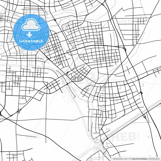 Vector PDF map of Huai an, China