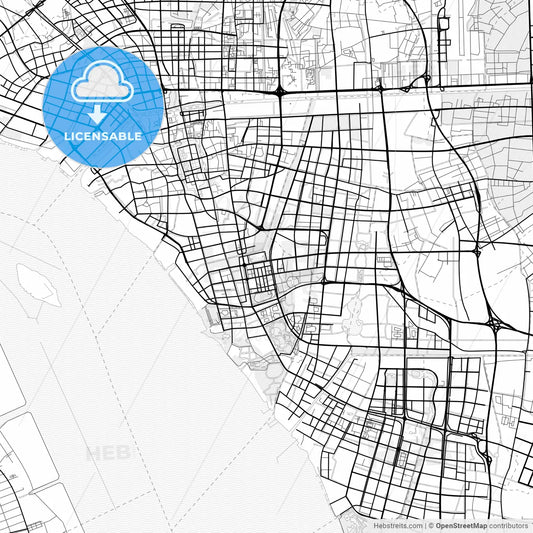 Vector PDF map of Nantong, China