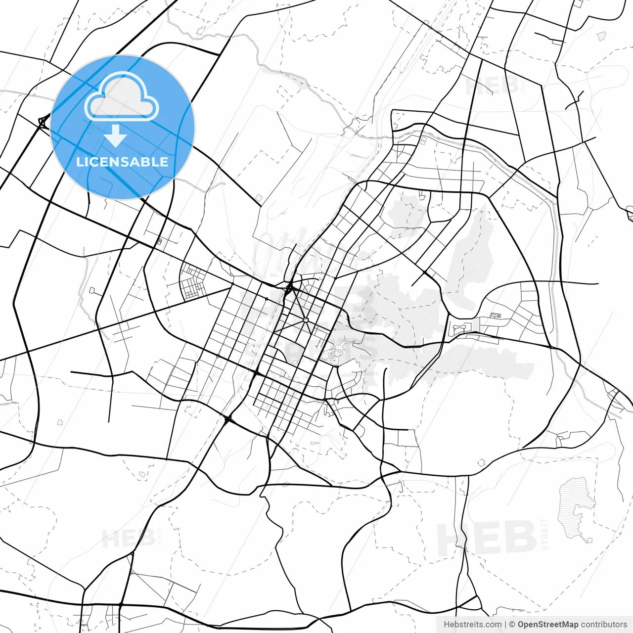 Vector PDF map of Anshan, China