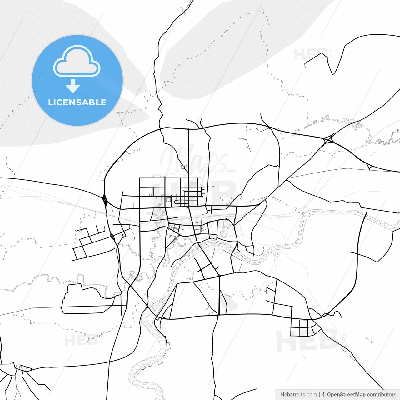 Vector PDF map of Guigang, China