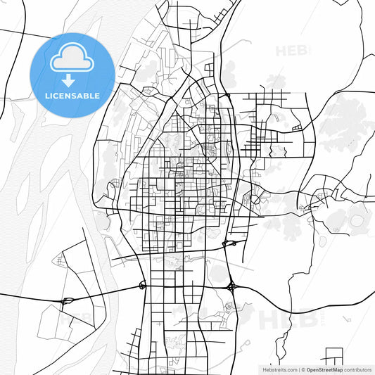 Vector PDF map of Ma-anshan, China
