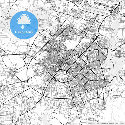 Vector PDF map of Gurgaon, India