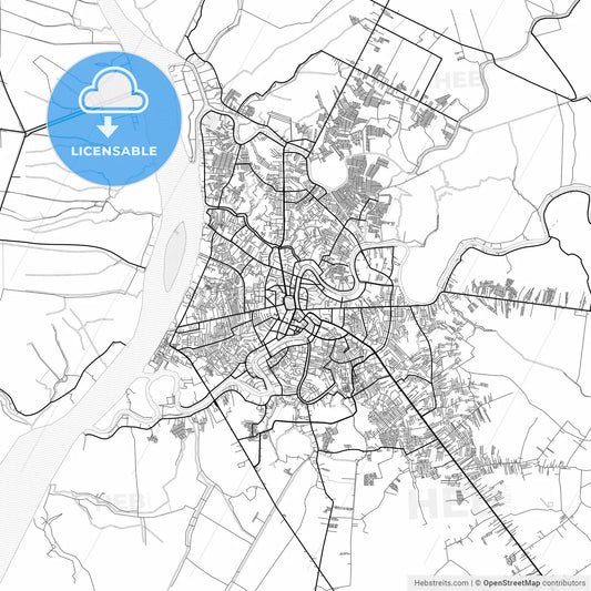 Vector PDF map of Banjarmasin, Indonesia