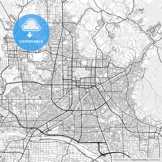 Vector PDF map of Matsuyama, Japan