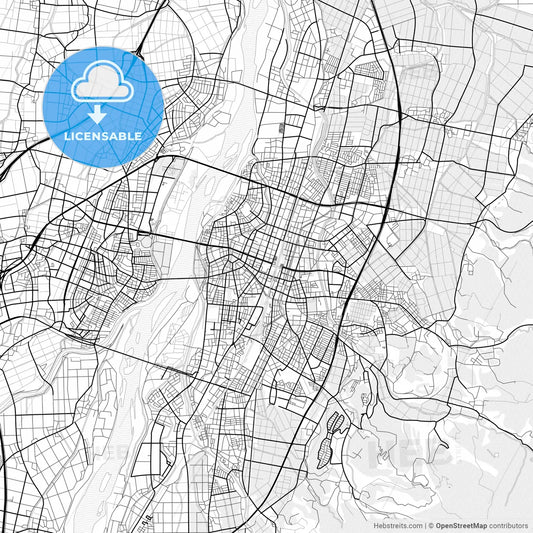 Vector PDF map of Nagaoka, Japan