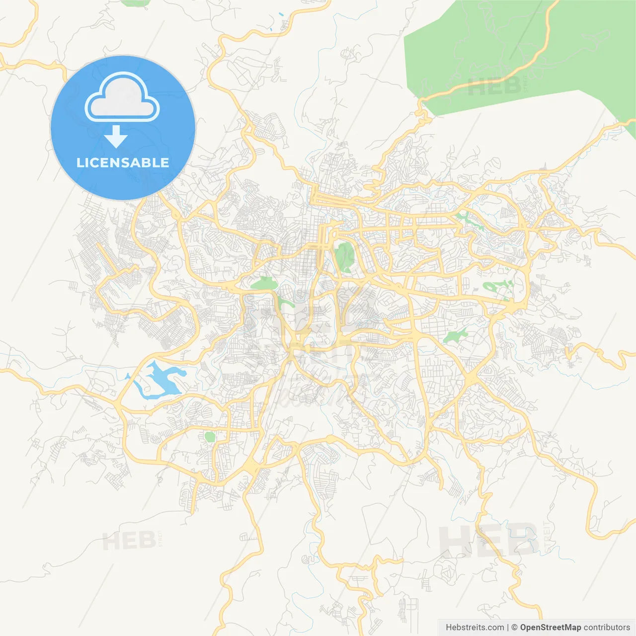 Empty vector map of Tegucigalpa, Francisco Morazán, Honduras
