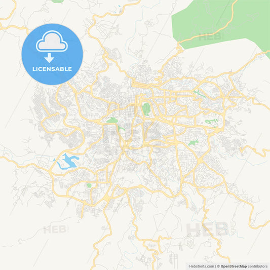 Empty vector map of Tegucigalpa, Francisco Morazán, Honduras