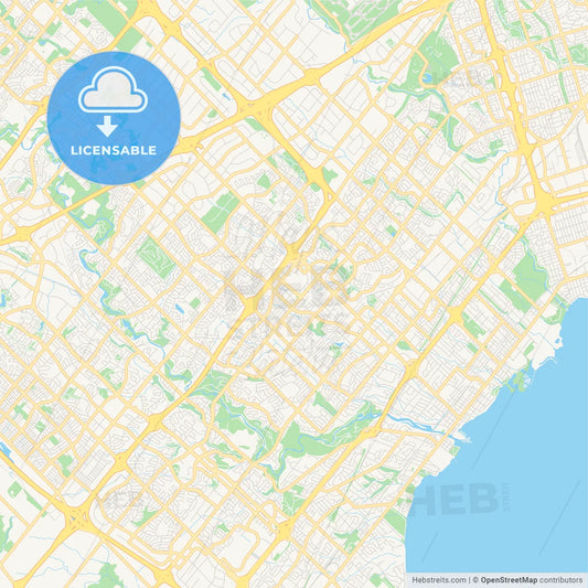 Empty vector map of Mississauga, Ontario, Canada