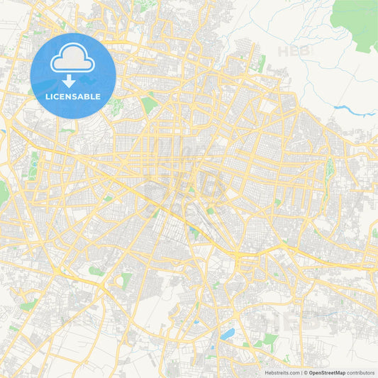 Empty vector map of Guadalajara, Jalisco, Mexico