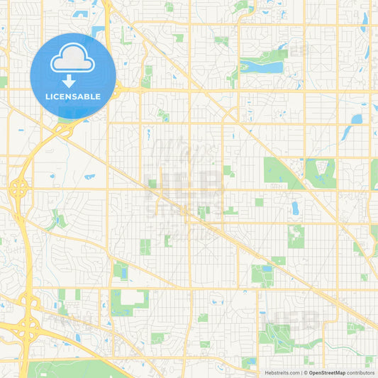 Empty vector map of Arlington Heights, Illinois, USA