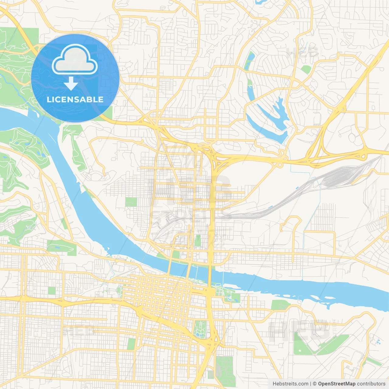 Empty vector map of North Little Rock, Arkansas, USA