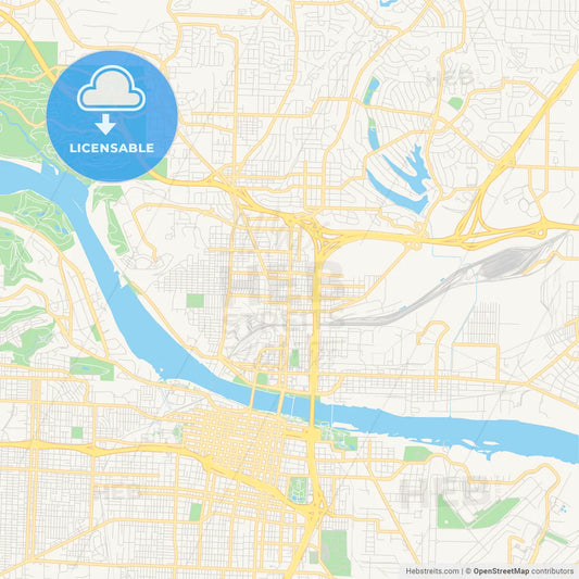 Empty vector map of North Little Rock, Arkansas, USA