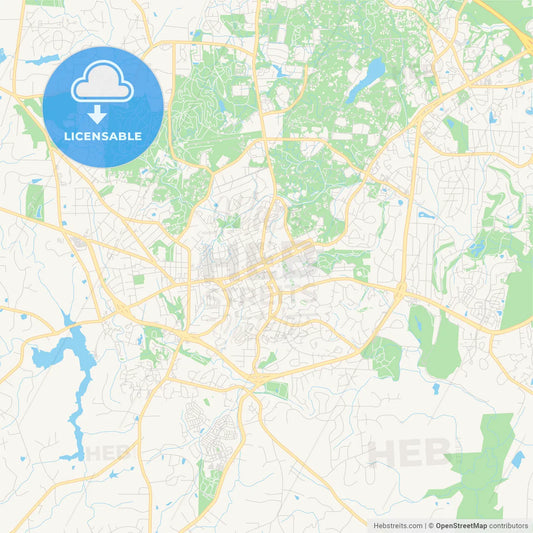 Empty vector map of Chapel Hill, North Carolina, USA