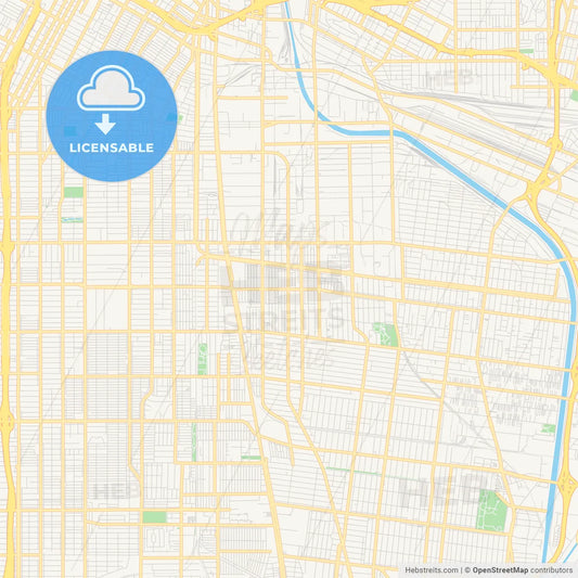 Empty vector map of Huntington Park, California, USA