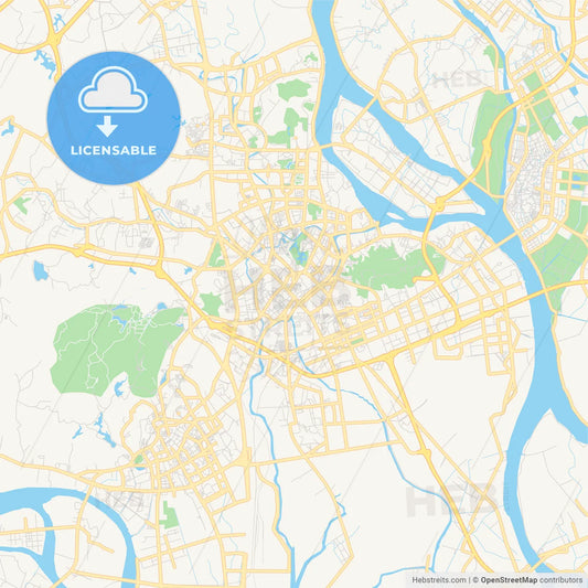 Printable street map of Jiangmen, China