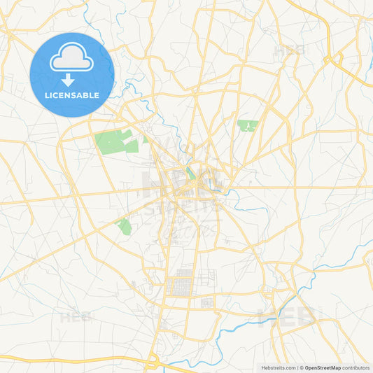 Printable street map of Mardan, Pakistan