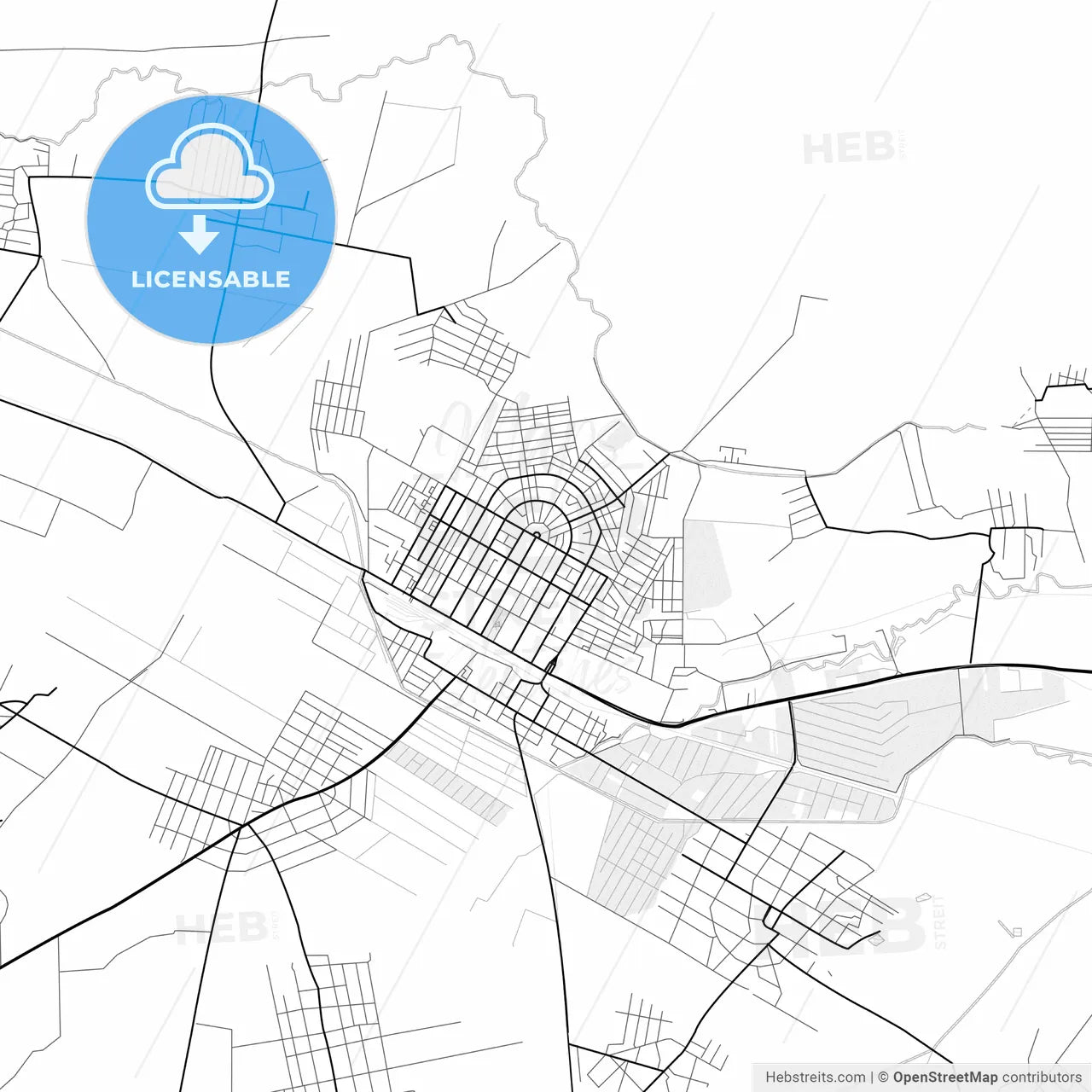 Vector PDF map of Armavir, Armenia