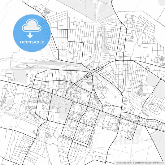 Vector PDF map of Maladzyechna, Belarus