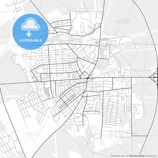 Vector PDF map of Kalinkavichy, Belarus