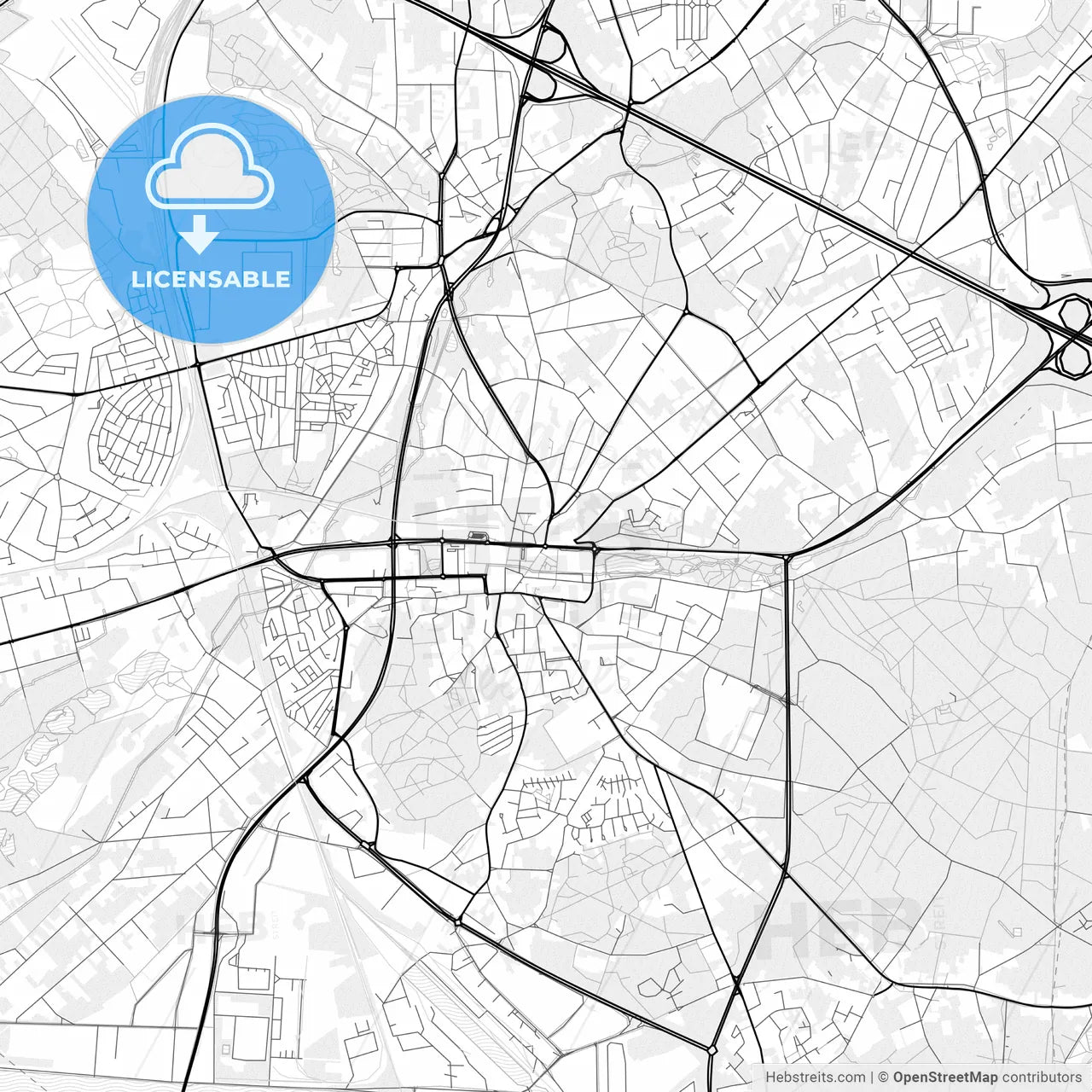 Vector PDF map of Genk, Belgium