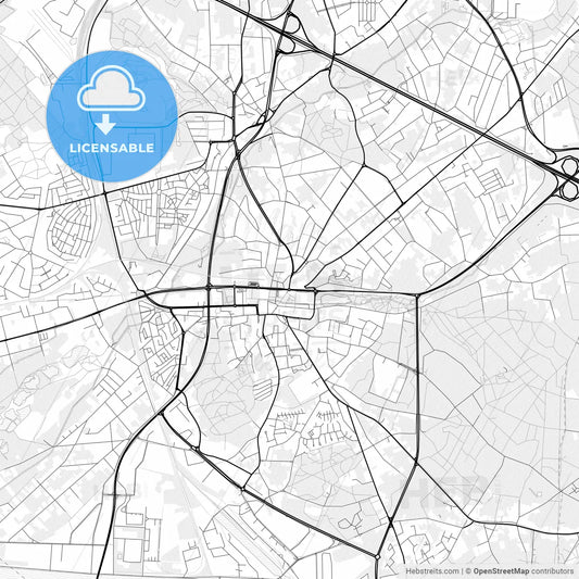 Vector PDF map of Genk, Belgium