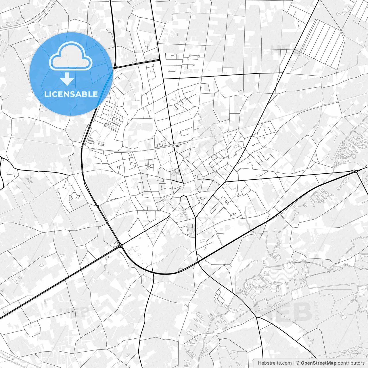 Vector PDF map of Geel, Belgium