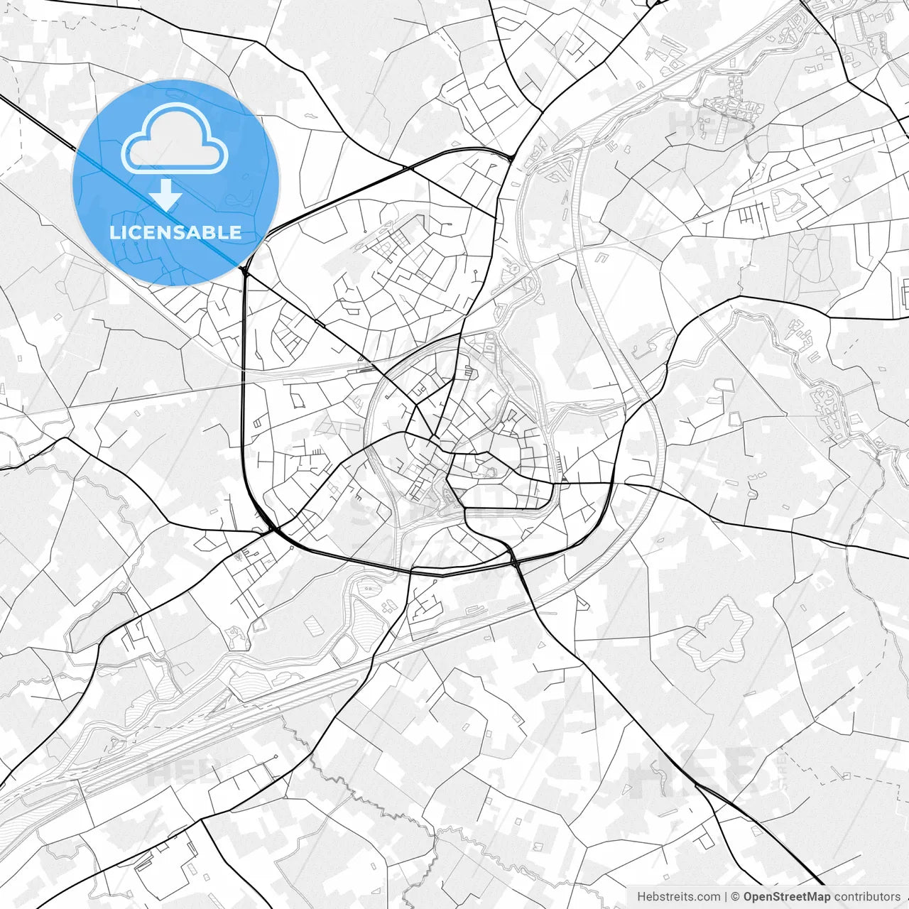 Vector PDF map of Lier, Belgium
