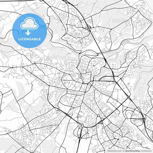 Vector PDF map of Saint-Brieuc, France