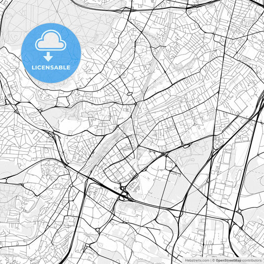 Vector PDF map of Massy, France