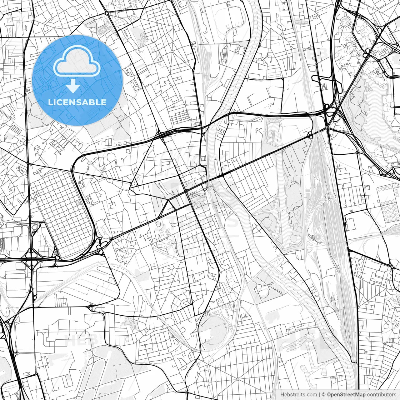 Vector PDF map of Choisy-le-Roi, France