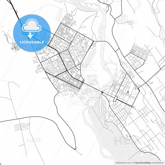 Vector PDF map of Rustavi, Georgia