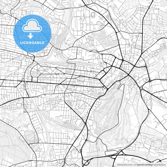 Vector PDF map of Kassel, Germany