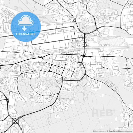 Vector PDF map of Wolfsburg, Germany